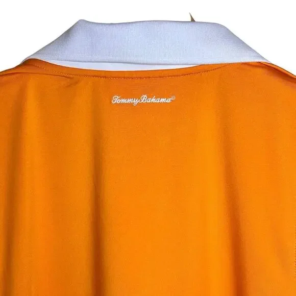 Tommy Bahama GOLF 1/4 Zip Orange Sleeveless Polo White Collar Large - Picture 5 of 8